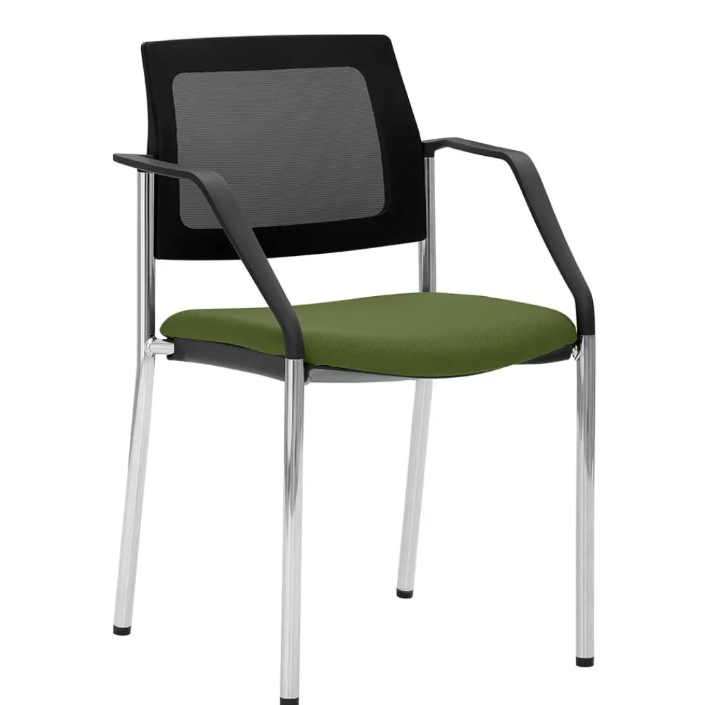 Wohnen Bürostühle*Armlehnenstuhl zum Stapeln in Schwarz & Oliv - Zudios