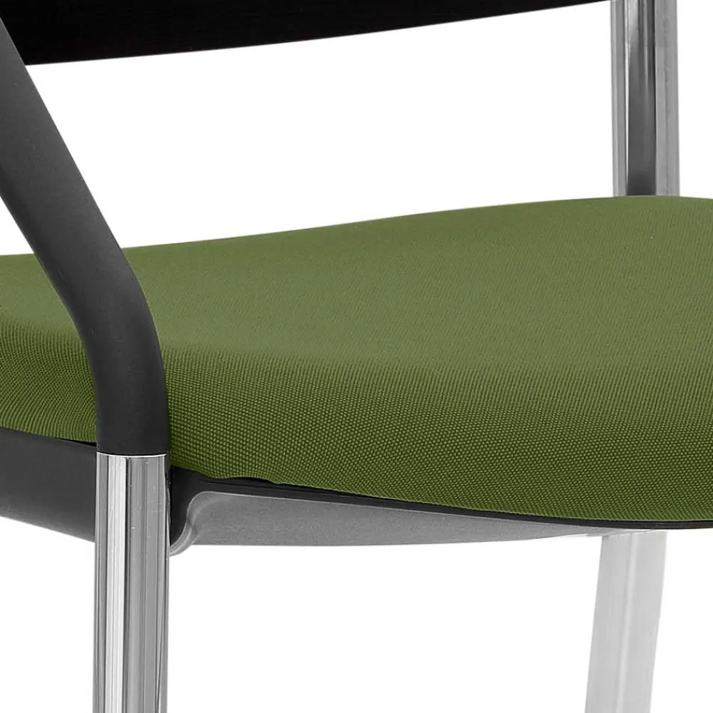 Wohnen Bürostühle*Armlehnenstuhl zum Stapeln in Schwarz & Oliv - Zudios