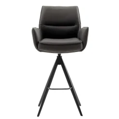 Wohnen Barhocker|Sessel & Hocker*Armlehnen-Tresenstühle aus Echtleder - Delamaro (2er Set)