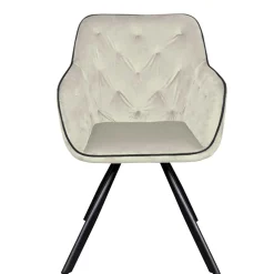 Wohnen Wohnzimmerstühle*Armlehner Polsterstuhl in Creme Samt - Pape