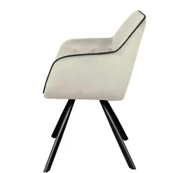 Wohnen Wohnzimmerstühle*Armlehner Polsterstuhl in Creme Samt - Pape