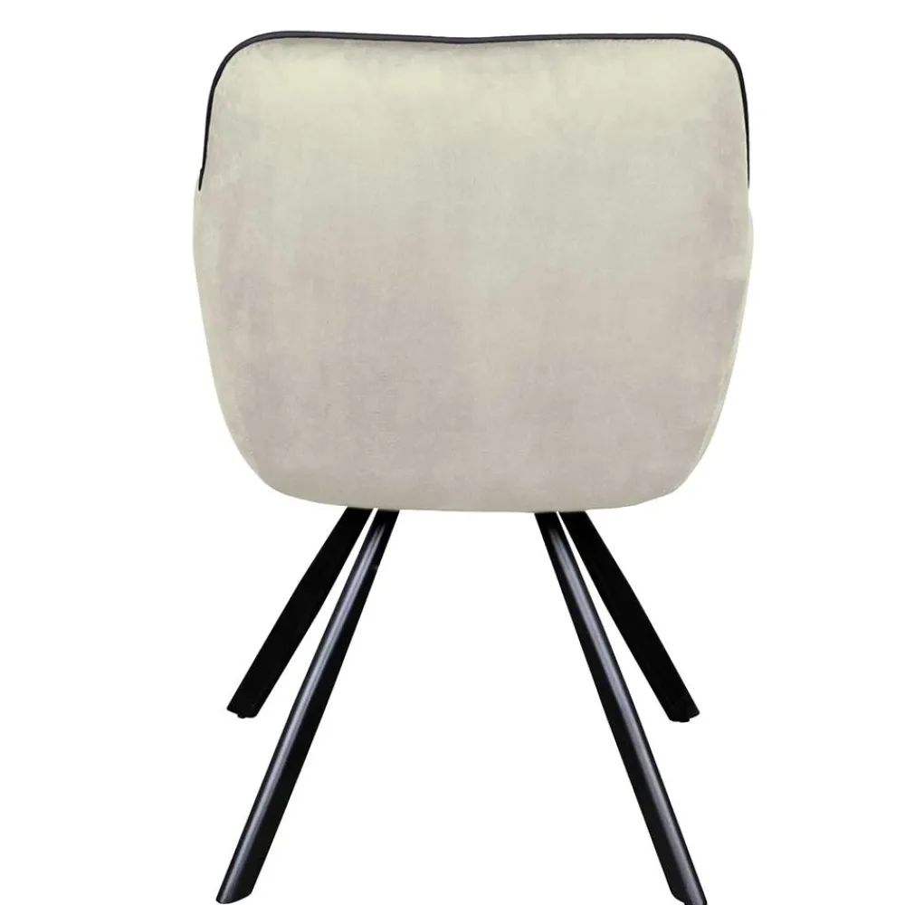 Wohnen Wohnzimmerstühle*Armlehner Polsterstuhl in Creme Samt - Pape