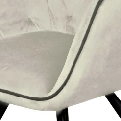 Wohnen Wohnzimmerstühle*Armlehner Polsterstuhl in Creme Samt - Pape