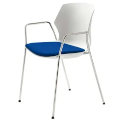 Wohnen Graue Möbel|Weiße Möbel*Armlehner Schalenstuhl in Weiß & Blau - Dreamin