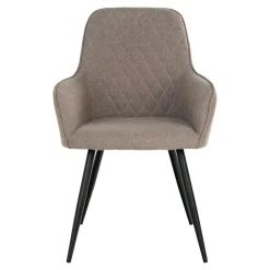 Wohnen Armlehnstühle in Graubraun Stoff - Vojeco (2er Set)