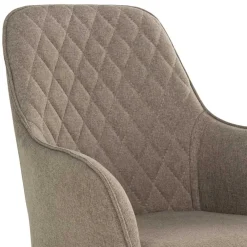 Wohnen Armlehnstühle in Graubraun Stoff - Vojeco (2er Set)