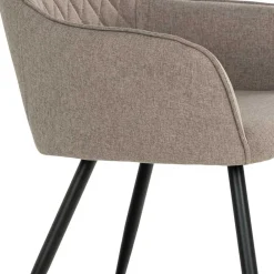 Wohnen Armlehnstühle in Graubraun Stoff - Vojeco (2er Set)