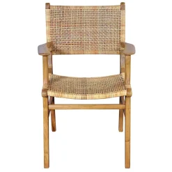 Wohnen Rattanmöbel|Wohnzimmerstühle*Armlehnstuhl aus Rattangeflecht & Teakholz - Casserra