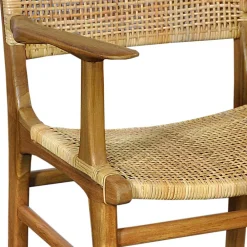 Wohnen Rattanmöbel|Wohnzimmerstühle*Armlehnstuhl aus Rattangeflecht & Teakholz - Casserra