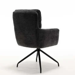 Wohnen Armlehnstuhl in Anthrazit Chenille - Emgo (2er Set)