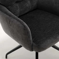 Wohnen Armlehnstuhl in Anthrazit Chenille - Emgo (2er Set)