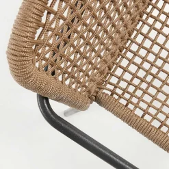 Wohnen Rattanmöbel*Armlehnstuhl in Beige & Schwarz - Locoro (4er Set)