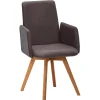 Wohnen Küchenstühle|Esszimmerstühle*Armlehnstuhl in Dunkelbraun und Wildeiche - Willy