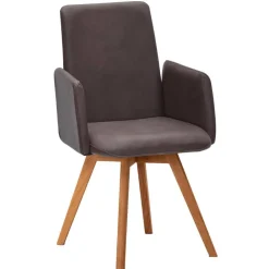 Wohnen Küchenstühle|Esszimmerstühle*Armlehnstuhl in Dunkelbraun und Wildeiche - Willy