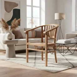 Wohnen Massivholzmöbel|Küchenstühle*Armlehnstuhl Mangato aus Teak Recyclingholz