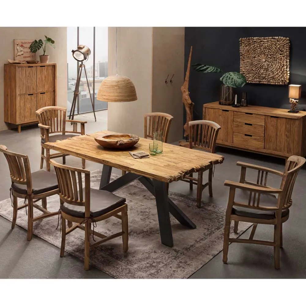 Wohnen Massivholzmöbel|Küchenstühle*Armlehnstuhl Mangato aus Teak Recyclingholz