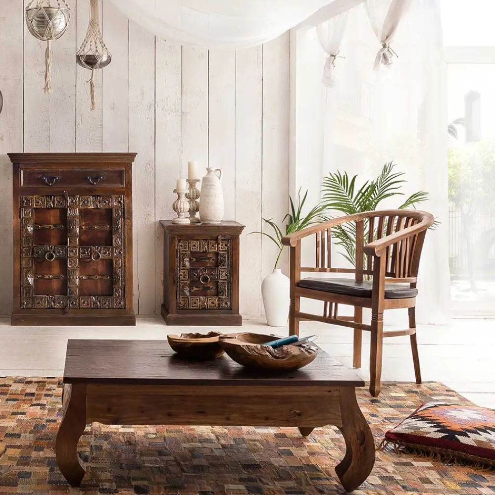 Wohnen Massivholzmöbel|Küchenstühle*Armlehnstuhl Mangato aus Teak Recyclingholz