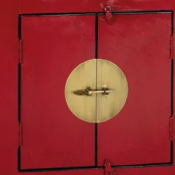 Wohnen Sideboards & Kommoden|Sideboards & Kommoden*Asia Design Sideboard aus Massivholz in Rot - Iscian