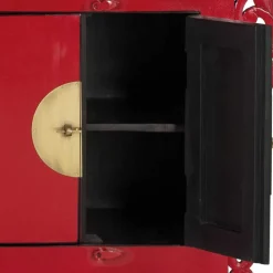 Wohnen Sideboards & Kommoden|Sideboards & Kommoden*Asia Design Sideboard aus Massivholz in Rot - Iscian