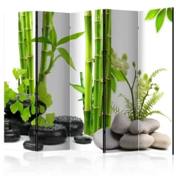Wohnen Asiatische Möbel*Asian Style Paravent Bambus & Kiesel - Zoom