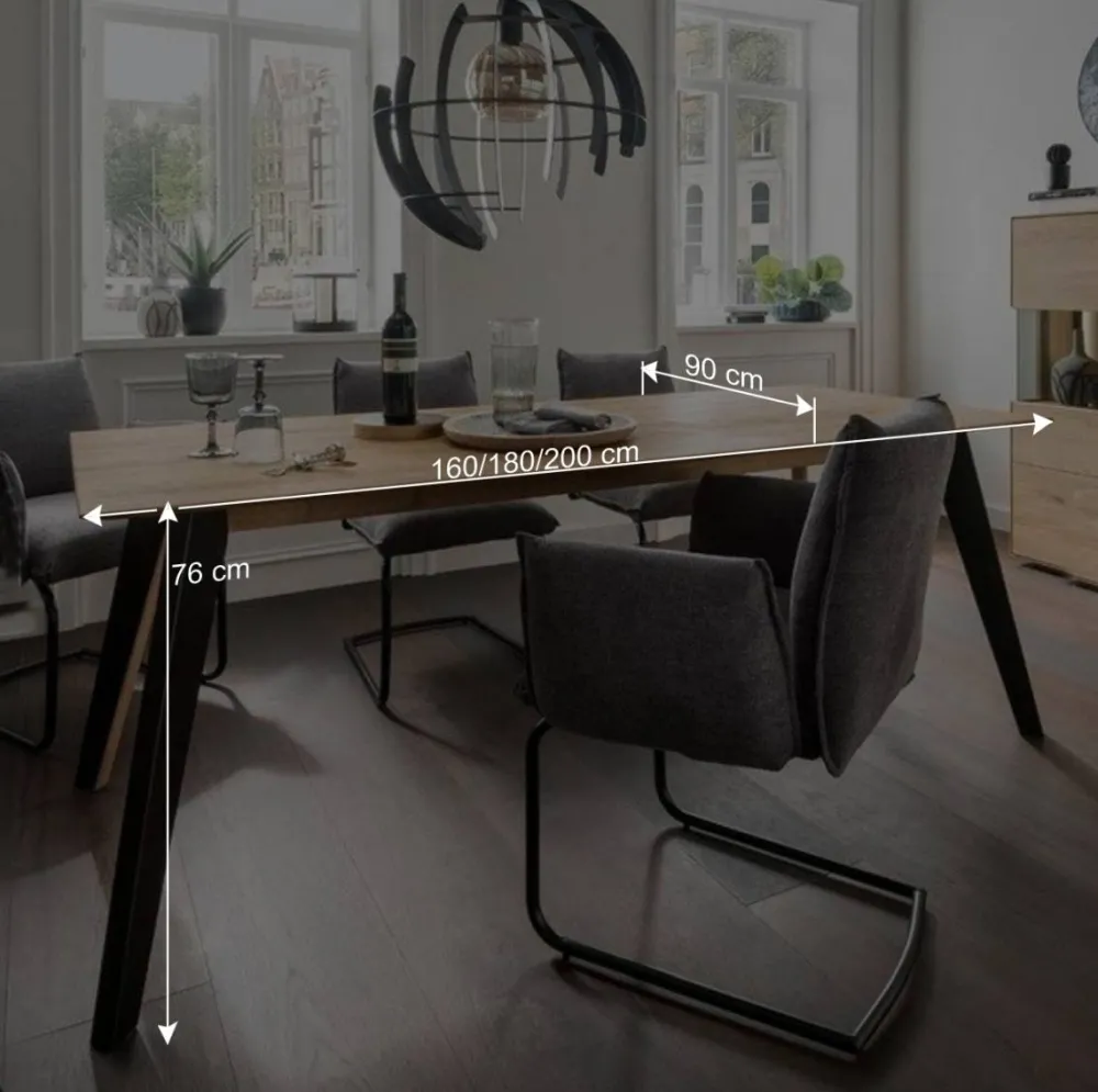 Wohnen Massivholzmöbel|Küchentische*Asteiche Esstisch mit Schweizer Kante - Clenza