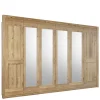 Wohnen Asteiche Kleiderschrank 6-türig mit 4 Spiegeln - Zamron