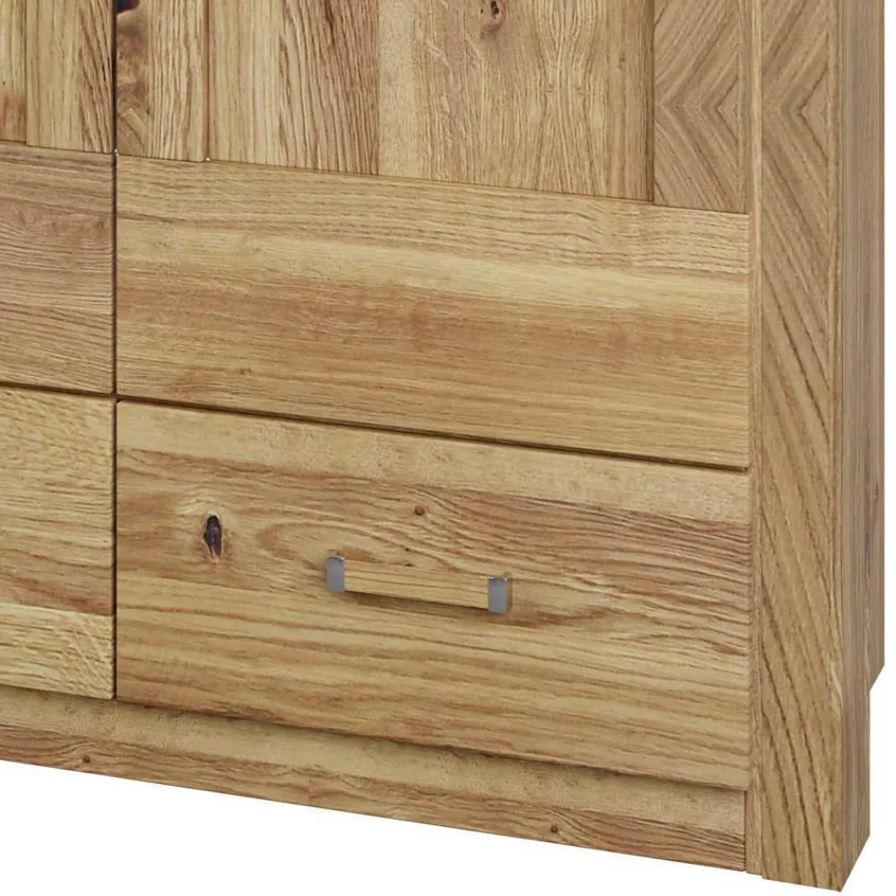 Wohnen Asteiche Schlafzimmerschrank mit Spiegel - 5-türig - Zamron