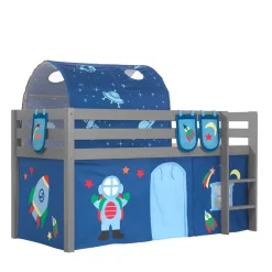Kinder Wohnen Astronaut Weltraum Hochbett in Grau - Fiorentina