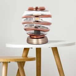 Wohnen Ausgefallene Tischlampe aus Metall & Glas - Anyel