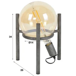 Wohnen Loft Möbel|Industrial Möbel*Ausgefallene Tischlampe 28x34x28 cm - Ginette