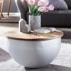 Wohnen Ausgefallener Couchtisch im Trommel Design - Volcma