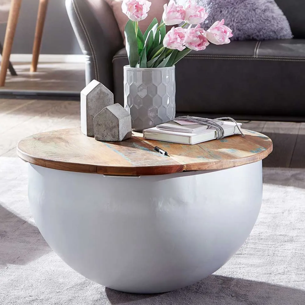 Wohnen Ausgefallener Couchtisch im Trommel Design - Volcma