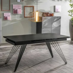 Wohnen Ausziehbarer Esstisch in Dunkelgrau Keramik - Filios