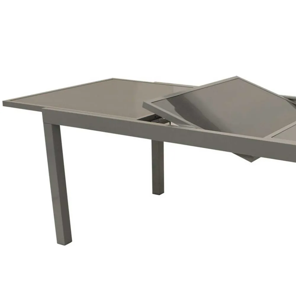 Wohnen Gartentische*Ausziehbarer Gartentisch Glasgow aus Glas & Alu