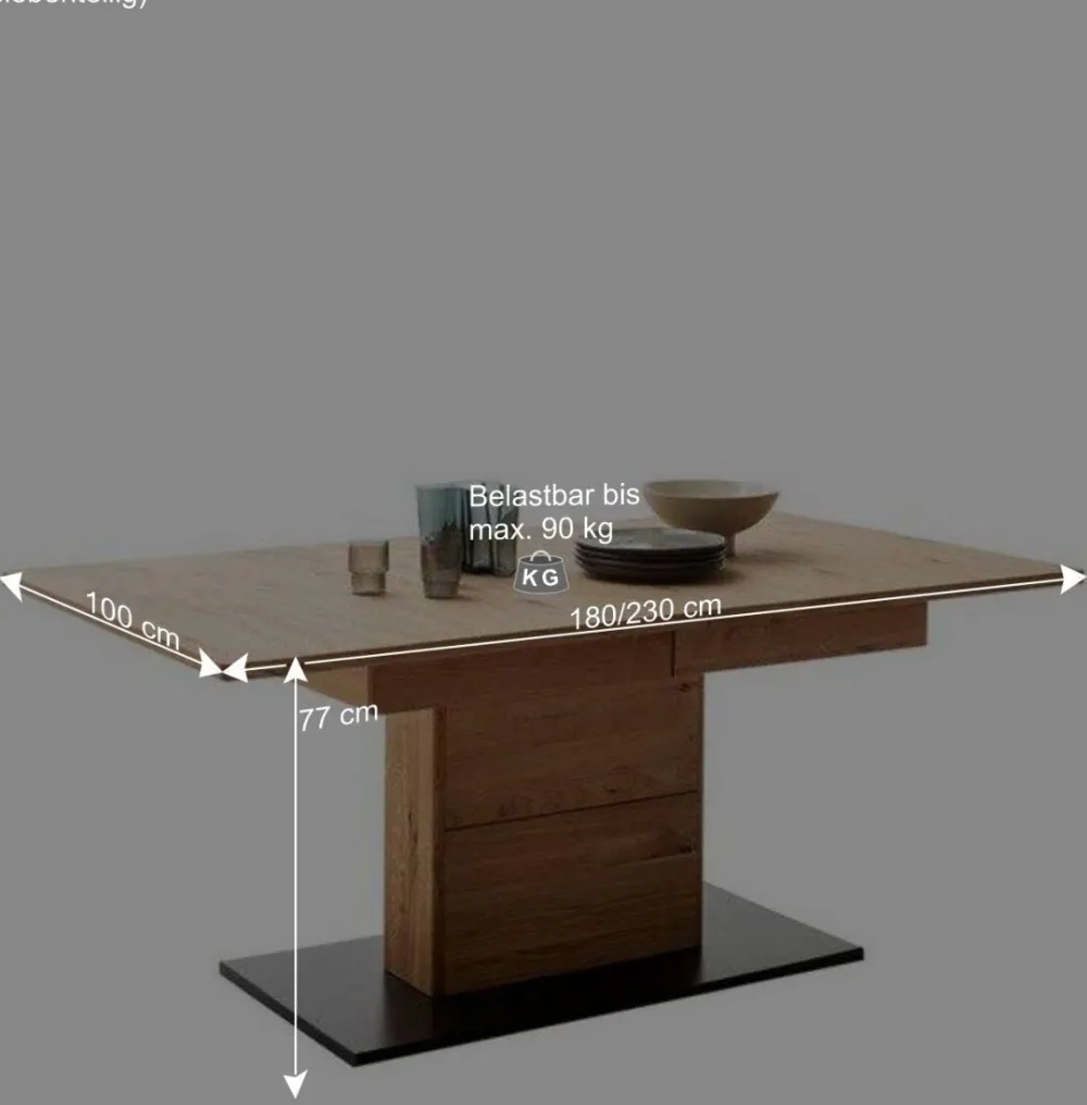 Wohnen Ausziehtisch & Freischwinger Kombi - Flacona (siebenteilig)