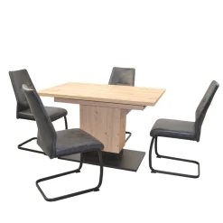 Wohnen Küchen-Essgruppen|Esszimmer Komplett*Ausziehtisch & Schwingstühle Set - Gedeon (fünfteilig)