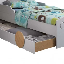 Kinder Wohnen Autobett mit Bettkasten in Weiß und Kiefer - Vision