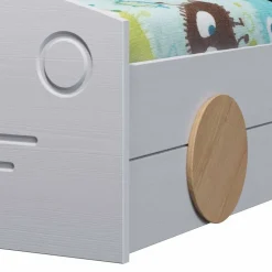 Kinder Wohnen Autobett mit Bettkasten in Weiß und Kiefer - Vision