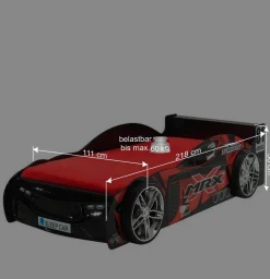 Kinder Wohnen Autobett mit Matratze - Rennwagen Design - Olivo