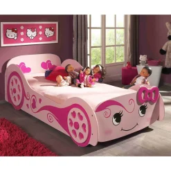 Wohnen Kindermöbel|Kinderbetten*Autobett mit Matratze in Rosa mit Pink - Bageria
