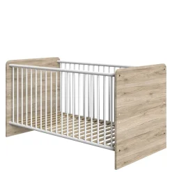 Wohnen Kindermöbel|Kinderbetten*Babybett in Eiche San Remo & Weiß - Folio