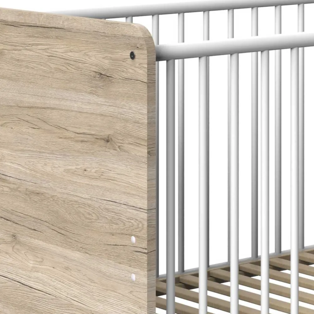 Wohnen Kindermöbel|Kinderbetten*Babybett in Eiche San Remo & Weiß - Folio