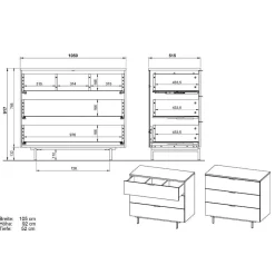 Wohnen Babybett und Wickelkommode im Set - Suzanas (zweiteilig)