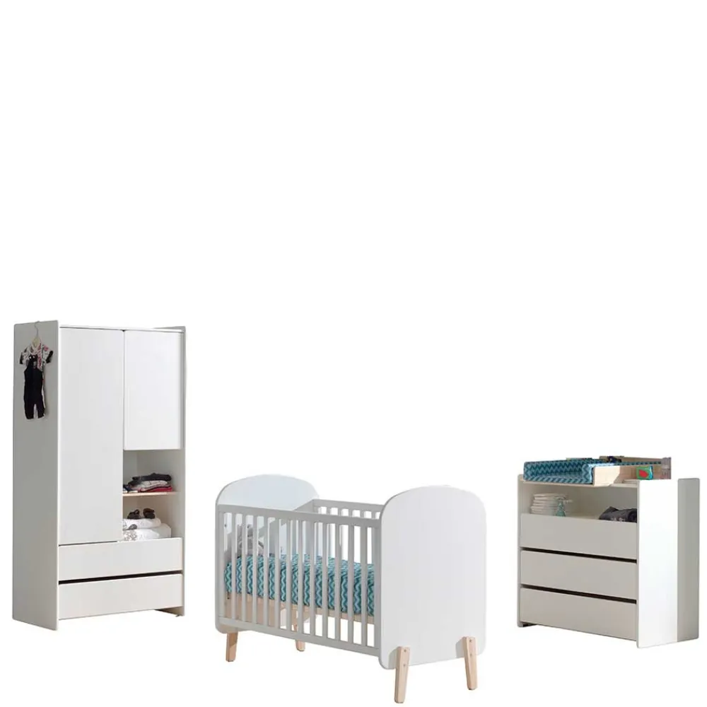 Wohnen Babyzimmer Einrichtung Möbelset - Mauricia (dreiteilig)