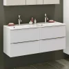 Wohnen Bad 2 Becken Waschtisch in Weiß - Livendas