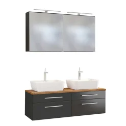 Wohnen Bad Doppelwaschtisch im Set - Estregos (dreiteilig)