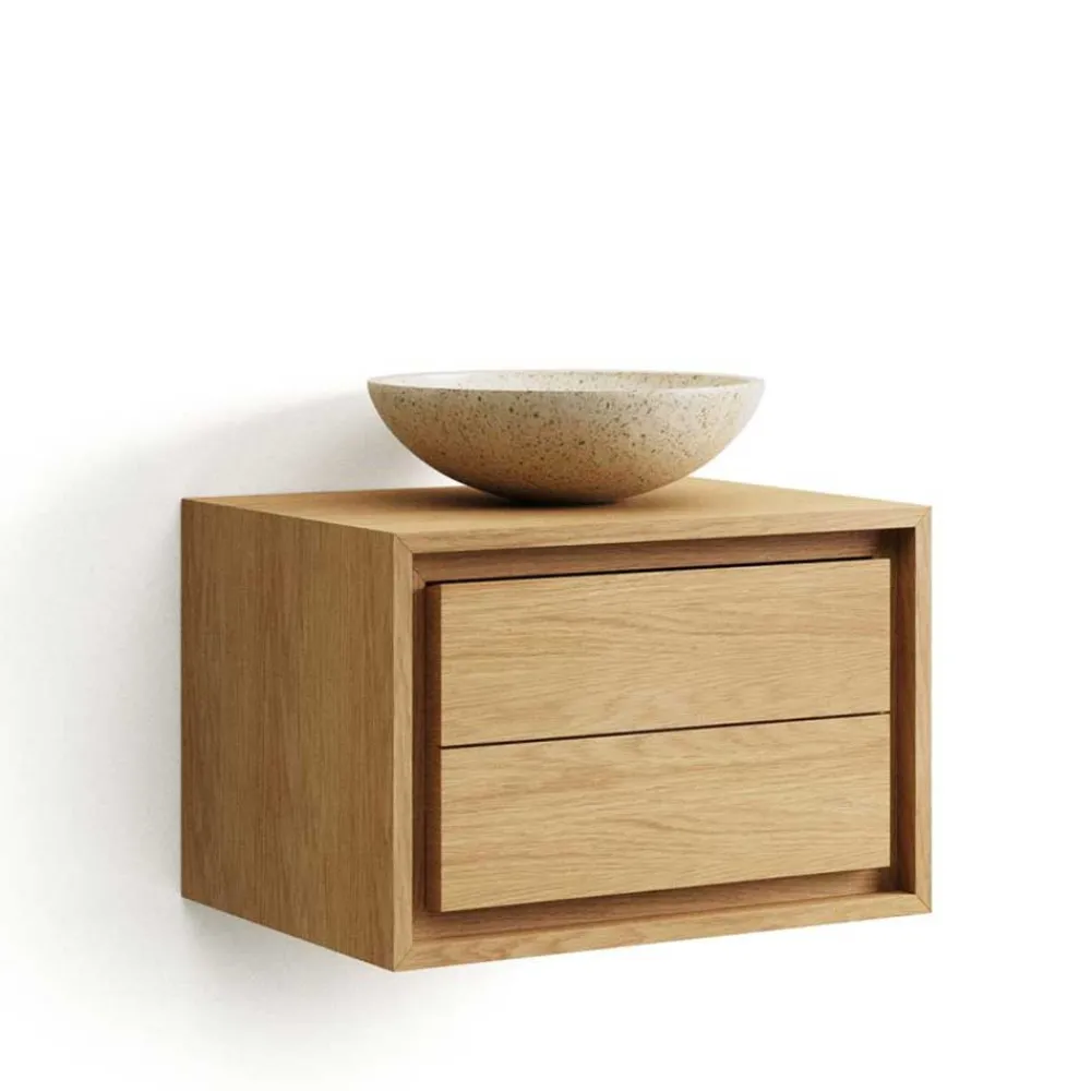 Wohnen Waschtisch|Waschbeckenunterschränke*Bad Hänge-Waschtisch aus Massivholz Teak - Reddnas