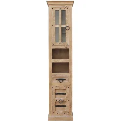 Wohnen Shabby Chic Möbel*Bad Hochschrank aus Holz Grey Wash - Abid