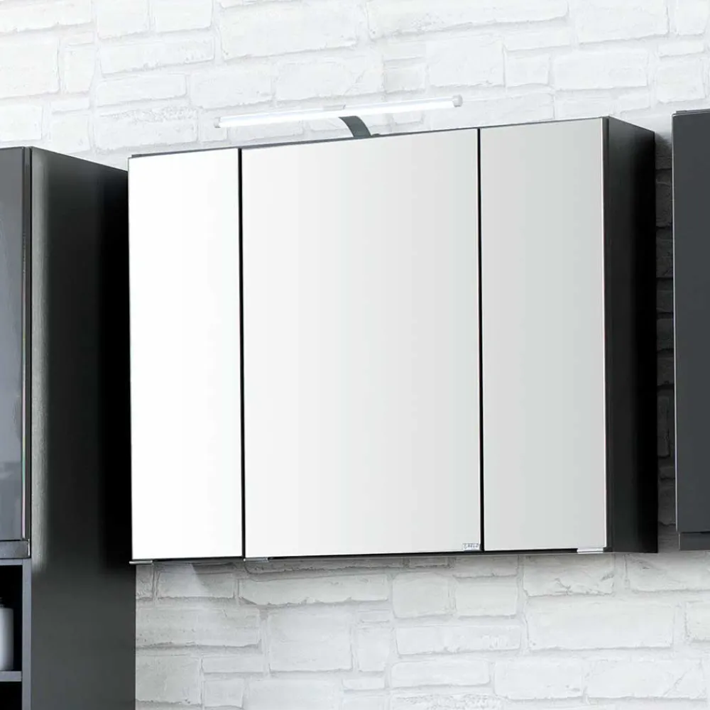 Wohnen Bad Kombination Blaxin in Anthrazit Hochglanz (dreiteilig)