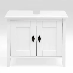 Wohnen Waschtisch|Waschbeckenunterschränke*Bad Landhaus Unterbeckenschrank in Weiß - Satumare